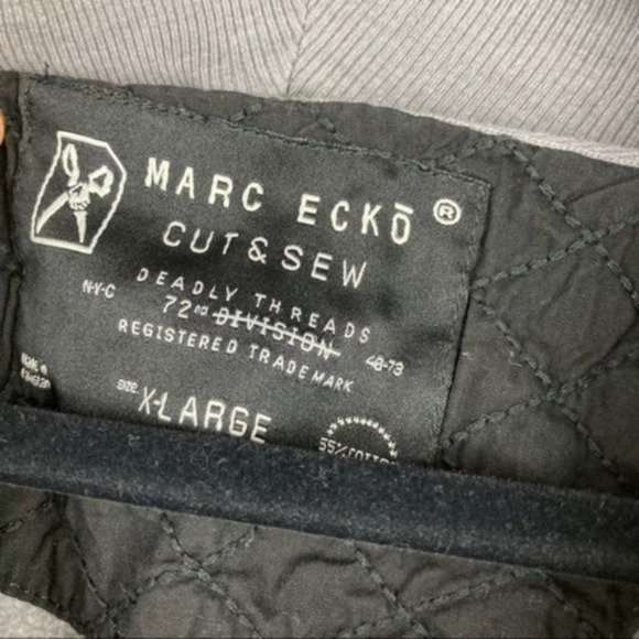 Marc Ecko Cut & Sew Grey Button Up Cardigan Sweater Sz XL - Picture 8 of 9